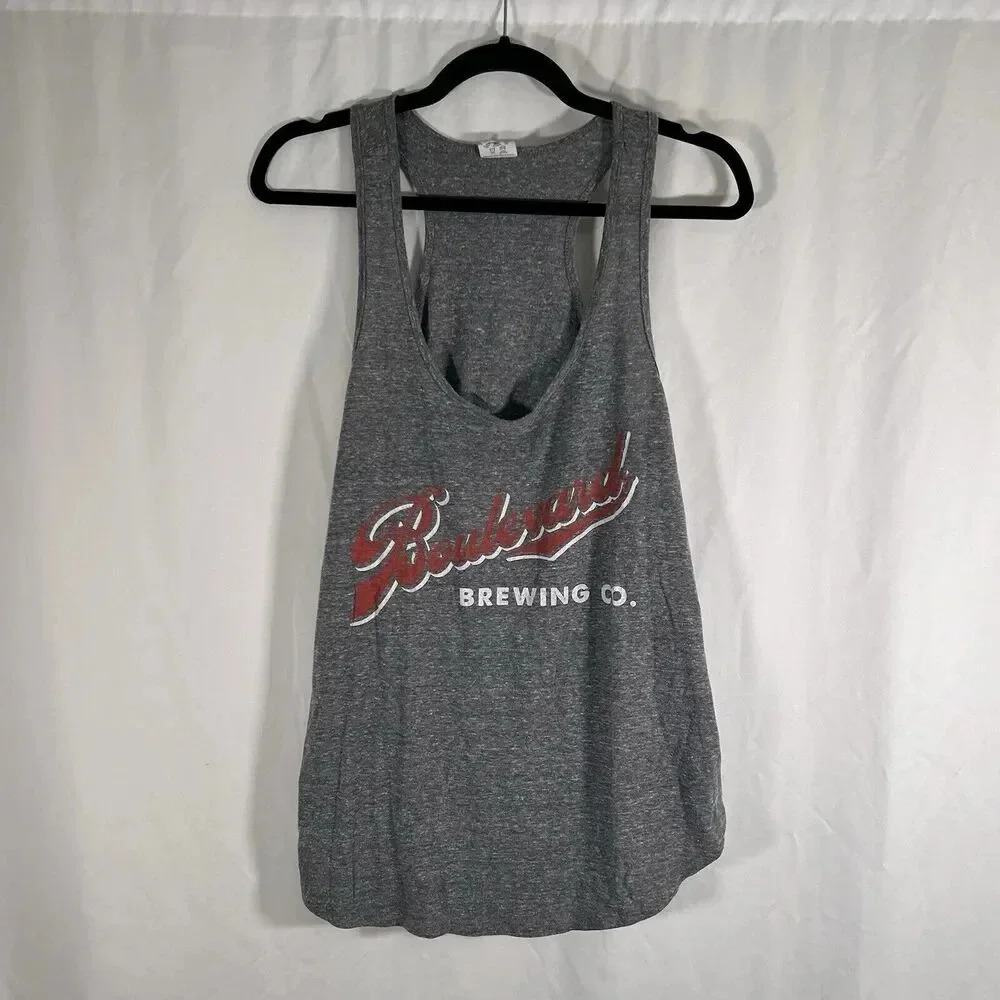 Boulevard Brewing Charlie Hustle Tank Top Women's 2X Grey Pullover Lightweight